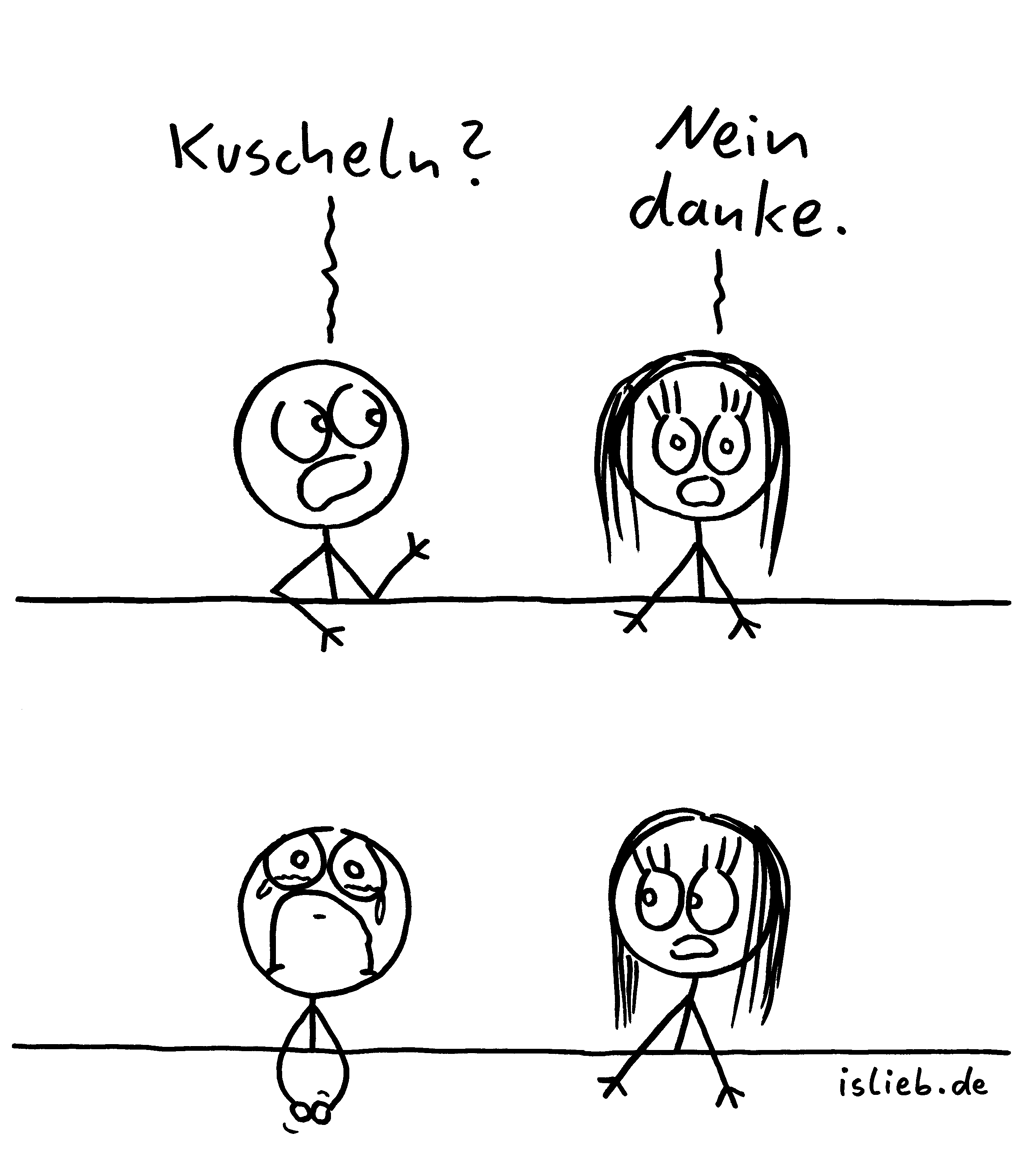 Kuschelanfrage | Kuschel-Comic | is lieb? | Kuscheln? Nein danke.