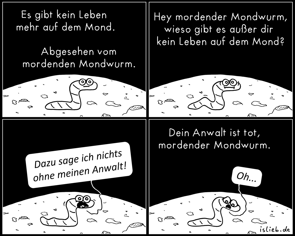 Auf dem Mond | Wurm-Comic | is lieb?
