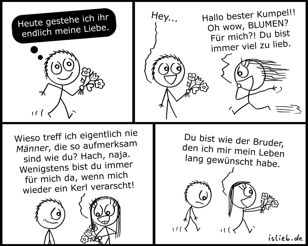 Blumen | Strichmännchen-Comic | is lieb?