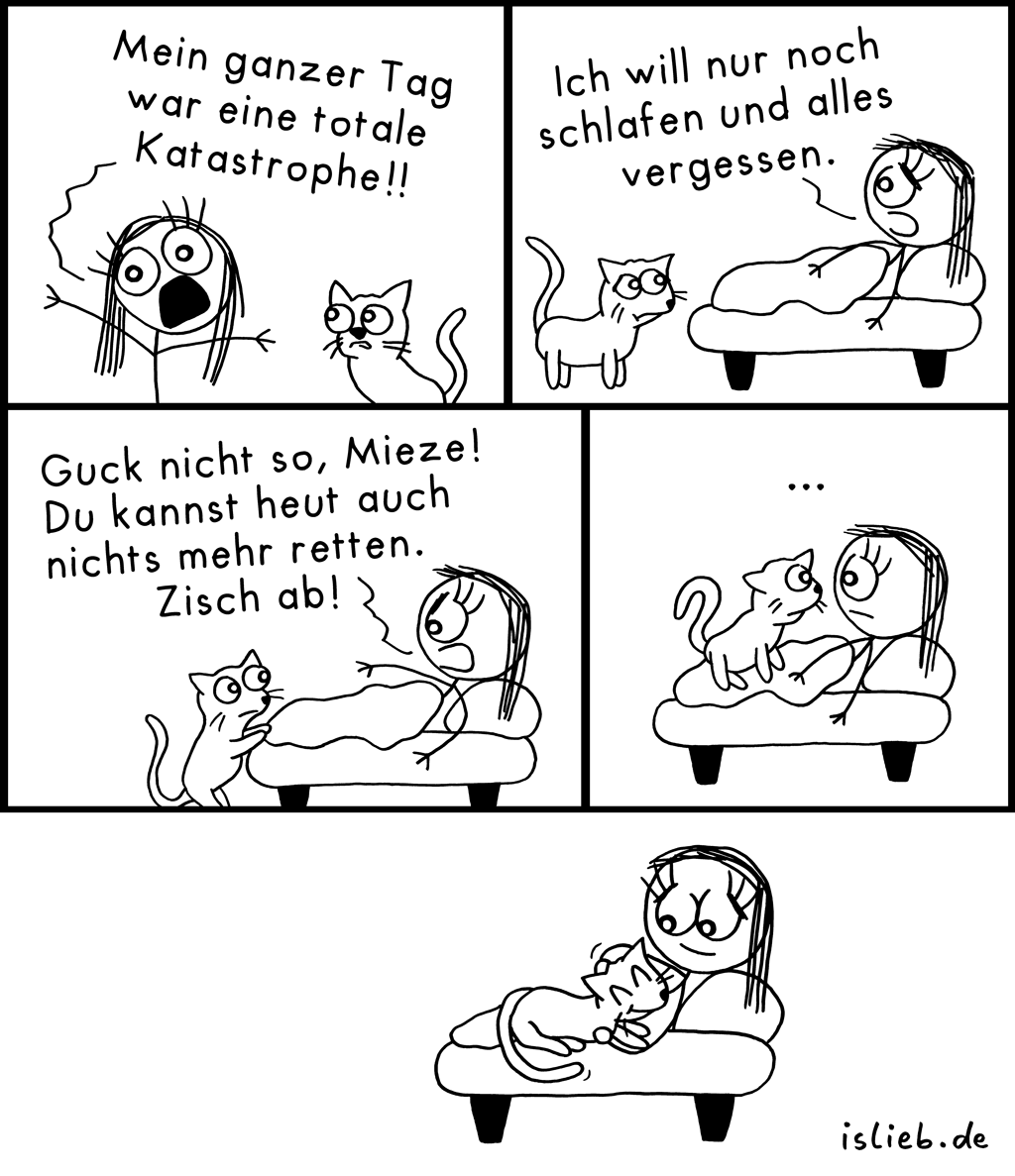 Mieser Tag | Katzen-Comic | is lieb?