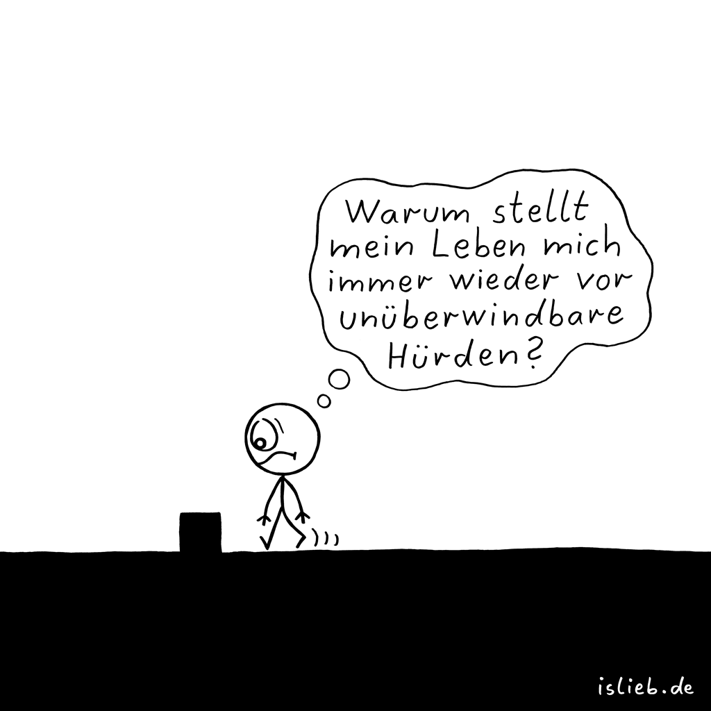 Hürden | Strichmännchen-Cartoon | is lieb?