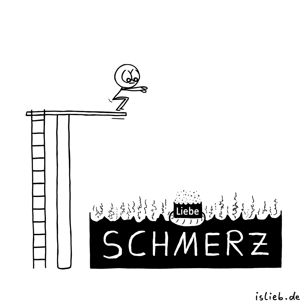 Sprung | Strichmännchen-Cartoon | is lieb?