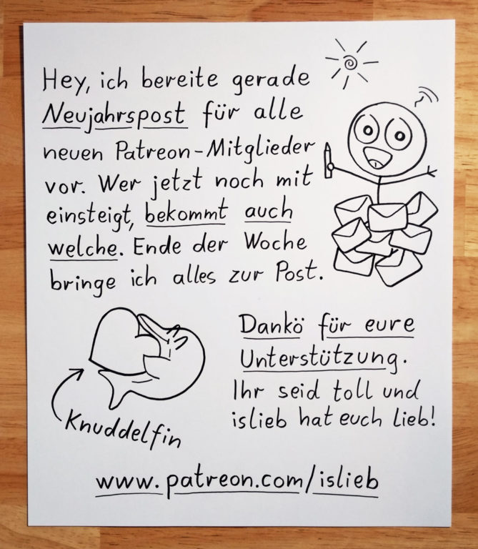 Neujahrspost für islieb-Patronen!