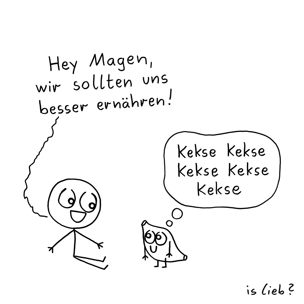 Hey Magen | Strichmännchen-Comic | is lieb?