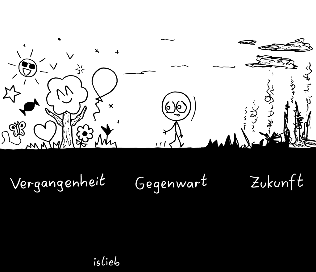 Unterwegs | Strichmännchen-Cartoon | is lieb?