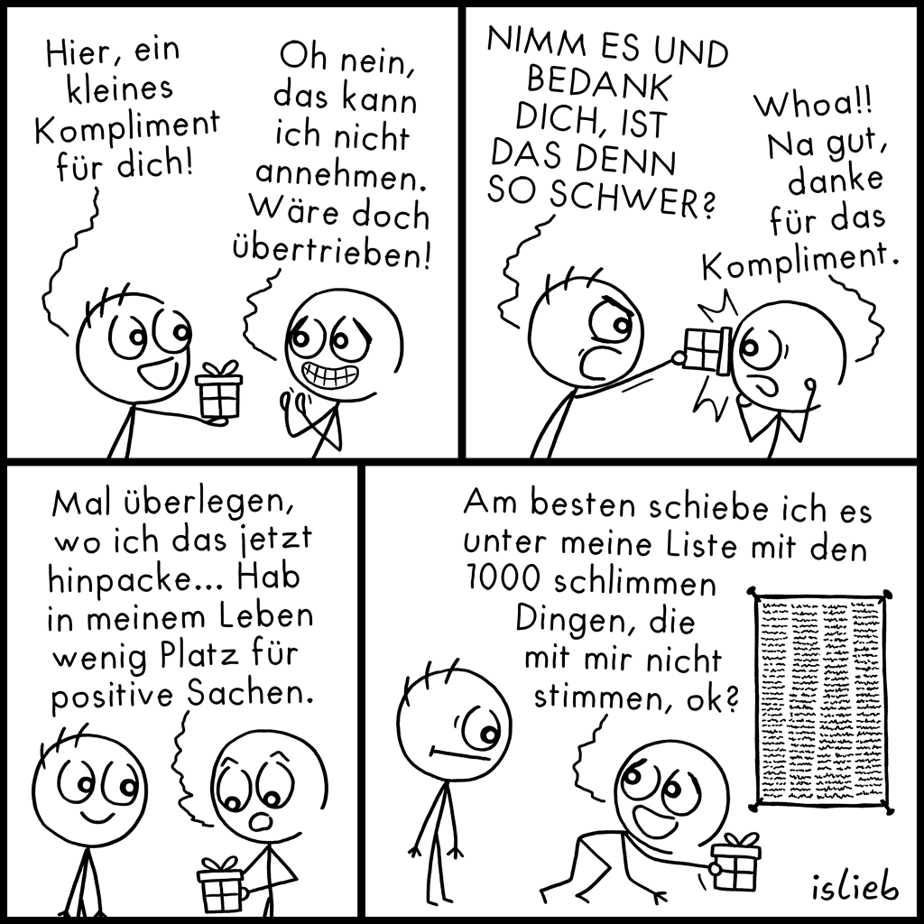 Kompliment | Strichmännchen-Comic | islieb